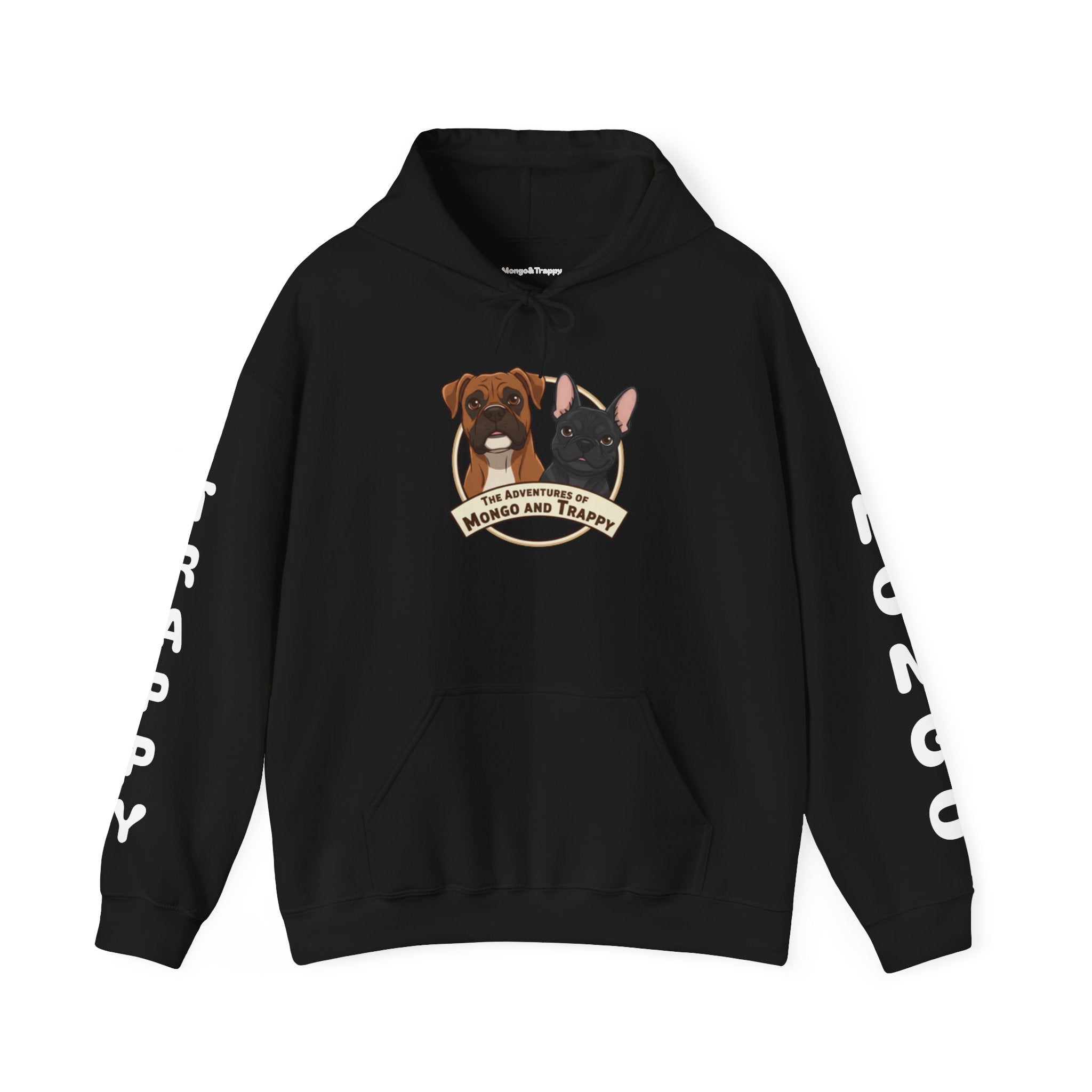 Dog Duo Hoodie — "Mongo and Trappy" Portrait Hoodie with QR Code