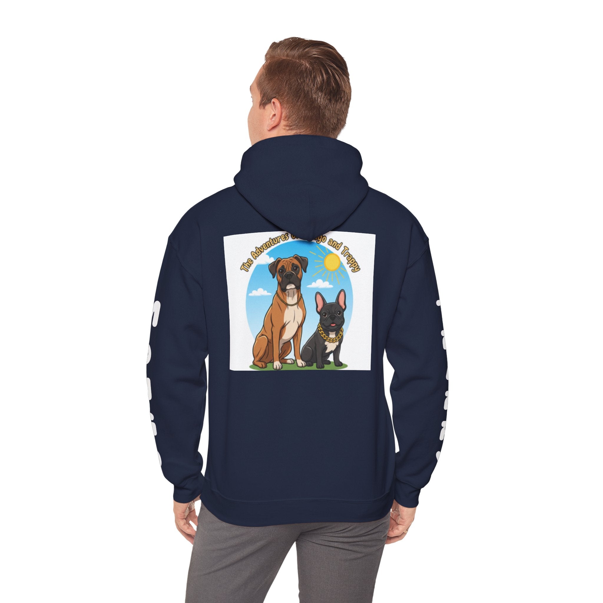 Dog Adventure Hoodie — "The Adventures of Mongo & Trappy" Graphic Hooded Sweatshirt