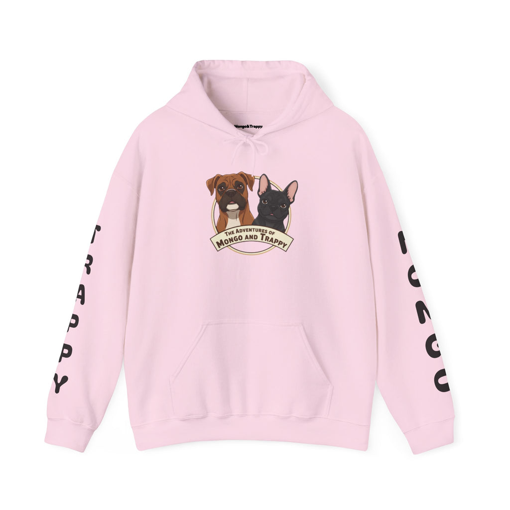 Dog Duo Hoodie — "Mongo and Trappy" Portrait Hoodie with QR Code