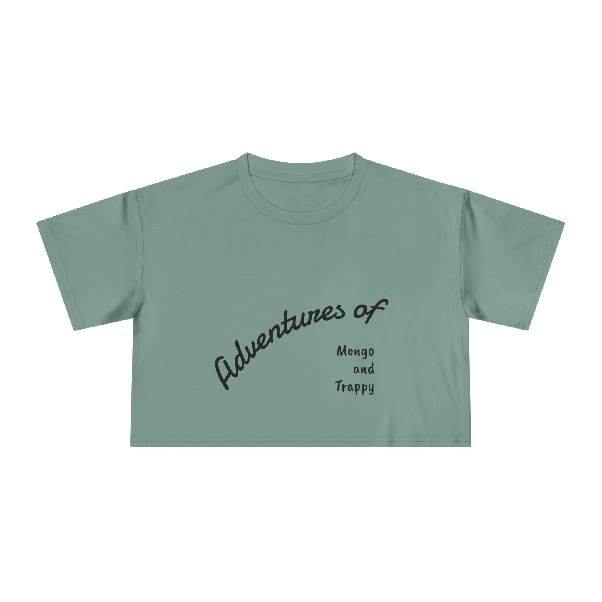 Adventures of Mongo & Trappy Crop Tee  Cute French Bulldog Graphic