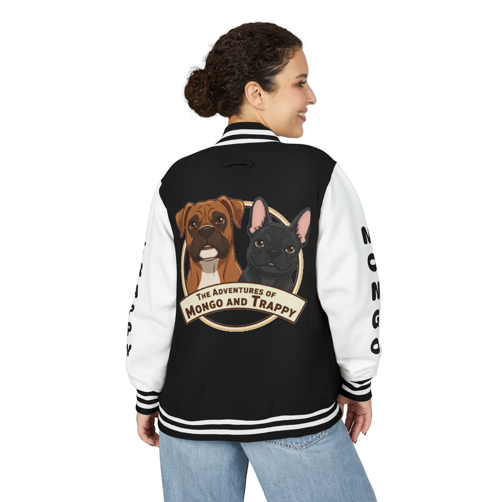 The Adventures of Mongo and Trappy Letterman Jacket | Dog Portrait Varsity Jacket