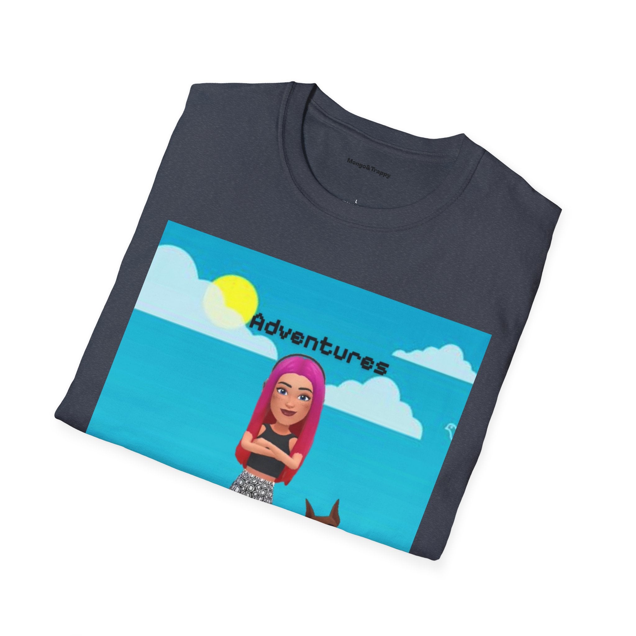 Adventure Graphic T-Shirt — “Adventures of Mongo & Trappy” with Back QR Code