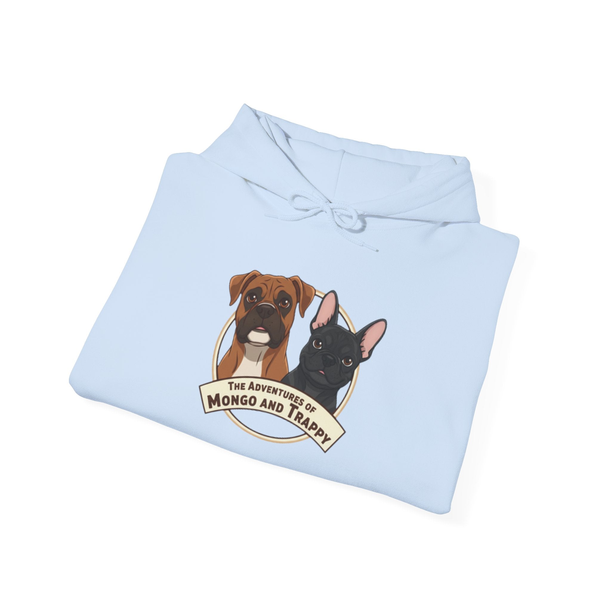 Dog Duo Hoodie — "Mongo and Trappy" Portrait Hoodie with QR Code