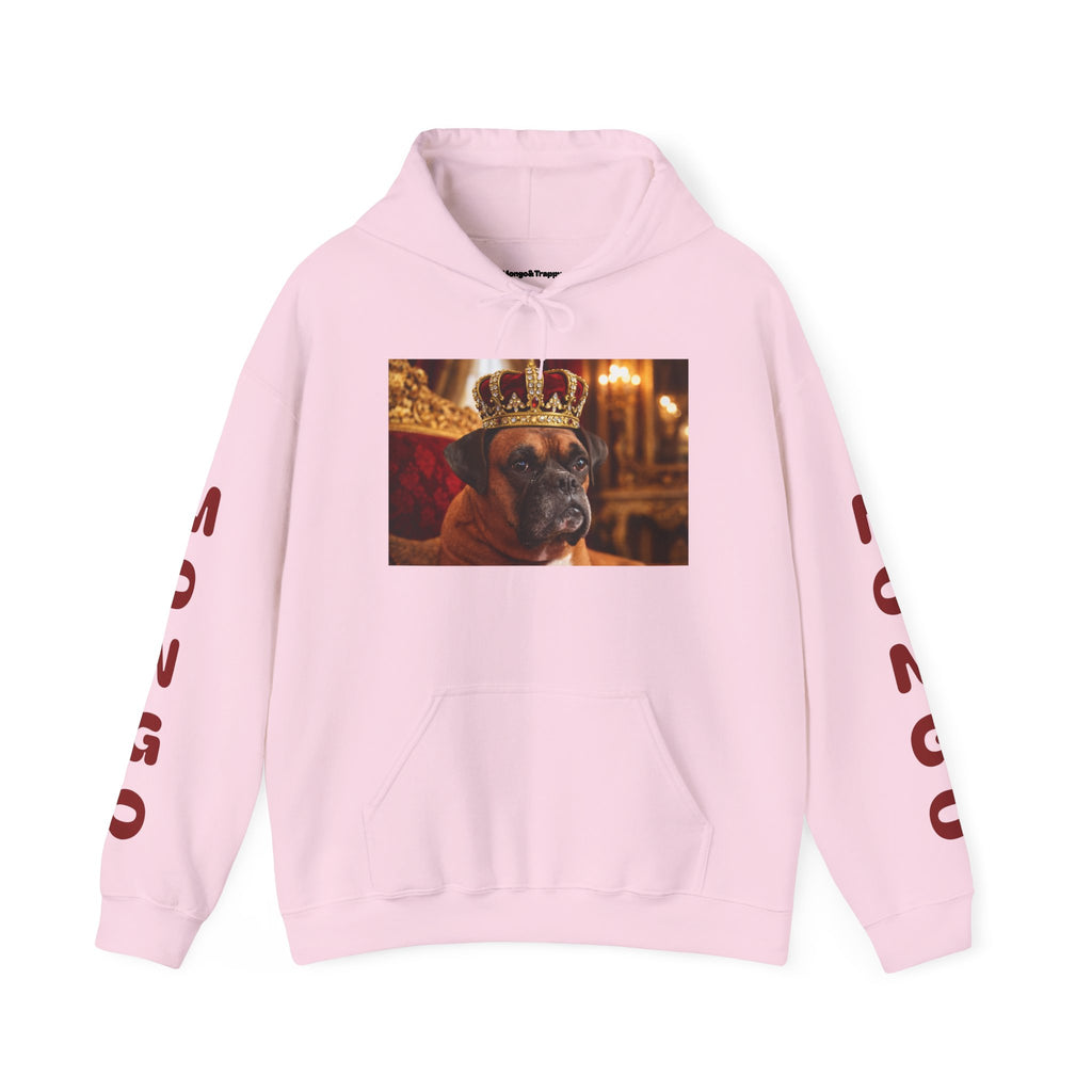 King Mungo Hoodie – Royal Dog Photo Pullover with 'Mungo' Sleeve Text