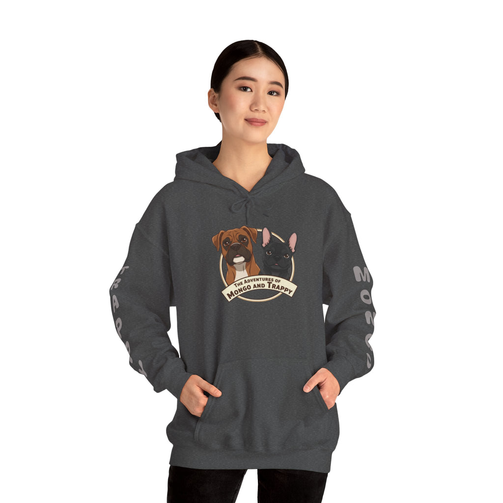 Dog Duo Hoodie — "Mongo and Trappy" Portrait Hoodie with QR Code