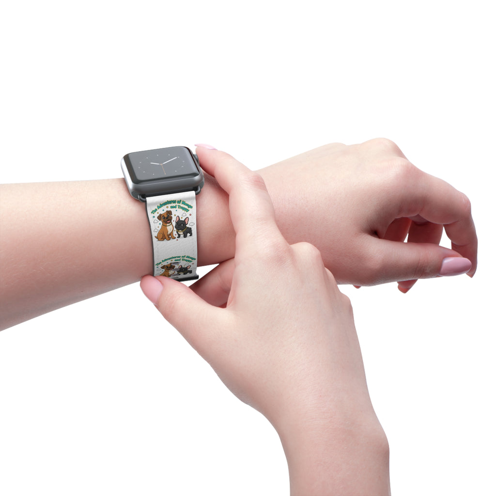 Dog Lover Watch Band — Cute Cartoon Dogs with 'A House is a Home with Dogs' Design