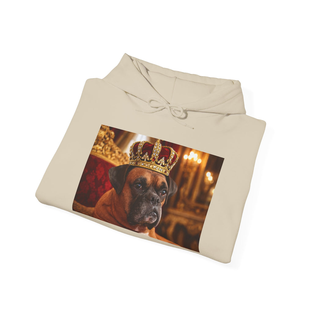 King Mungo Hoodie – Royal Dog Photo Pullover with 'Mungo' Sleeve Text