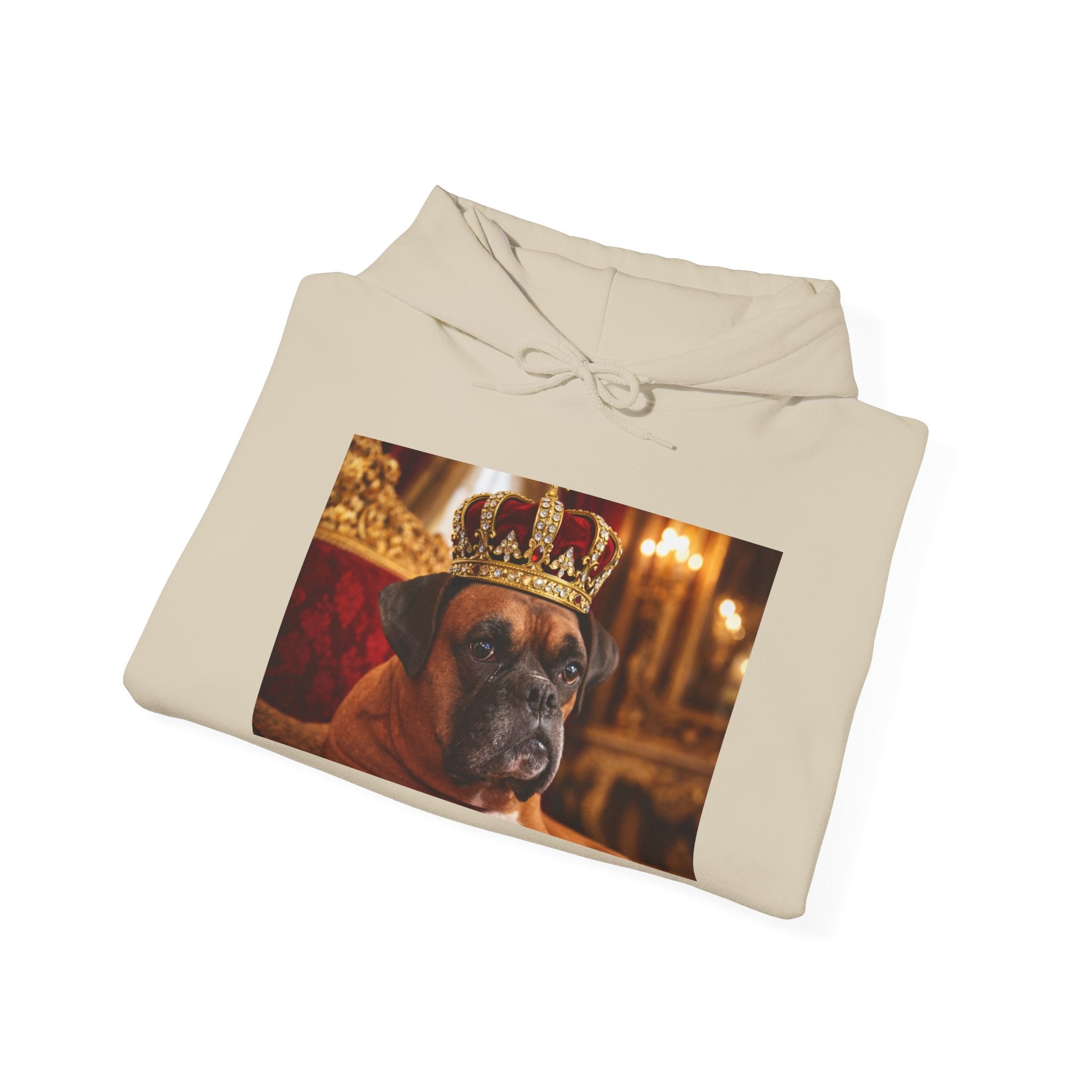 King Mungo Hoodie – Royal Dog Photo Pullover with 'Mungo' Sleeve Text