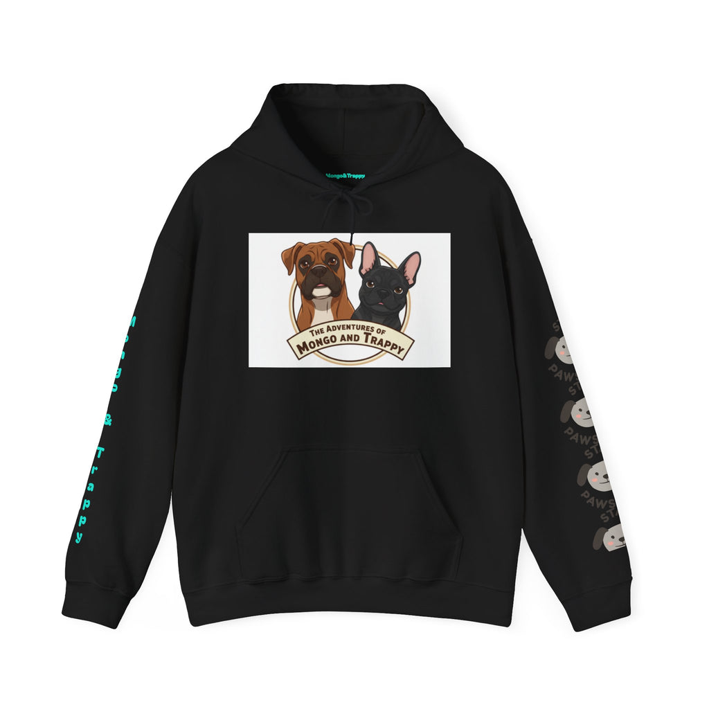 Stay Pawsitive Mongo and Trappy Dog Portrait Hoodie
