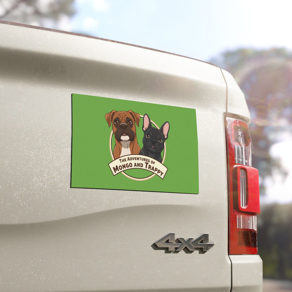 Adventures of Mongo & Trappy Car Magnet — Cute Boxer & French Bulldog Pet Magnet