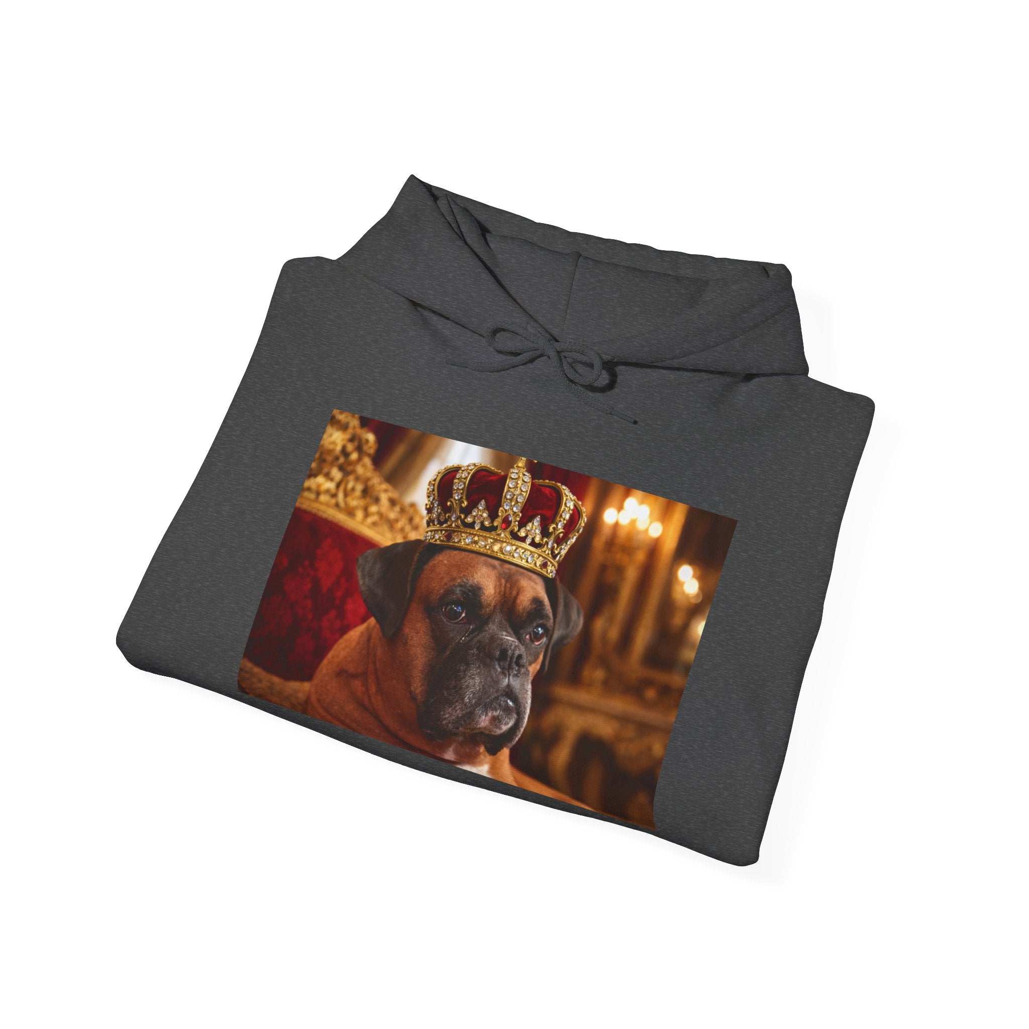 King Mungo Hoodie – Royal Dog Photo Pullover with 'Mungo' Sleeve Text
