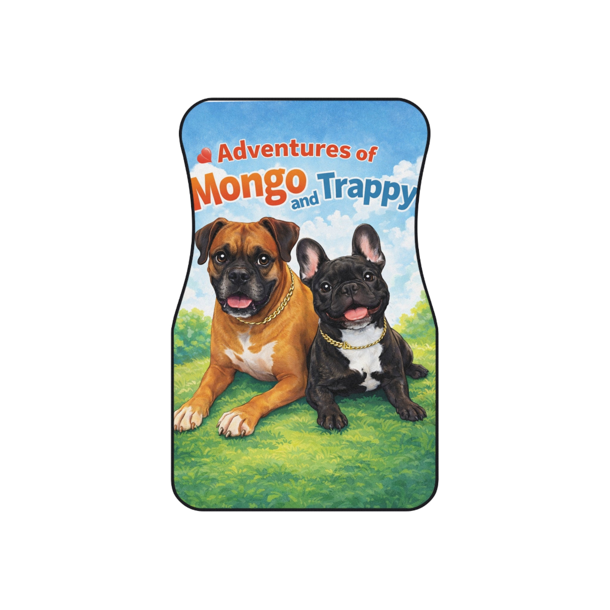 Car Mats — "Adventures of Mongo and Trappy" Dog Car Floor Mats (Set of 4)