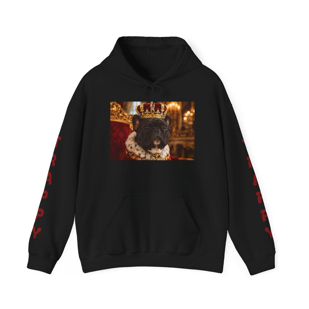 King Tuffy Crowned Dog Hoodie — Royal Dog Portrait Sweatshirt
