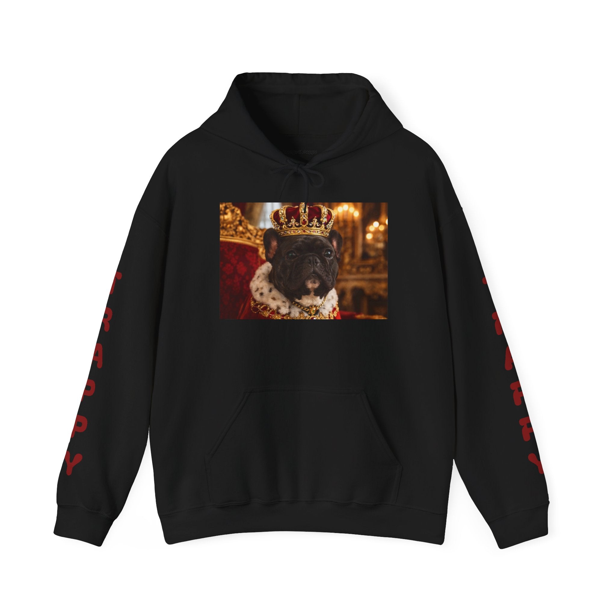 King Tuffy Crowned Dog Hoodie — Royal Dog Portrait Sweatshirt