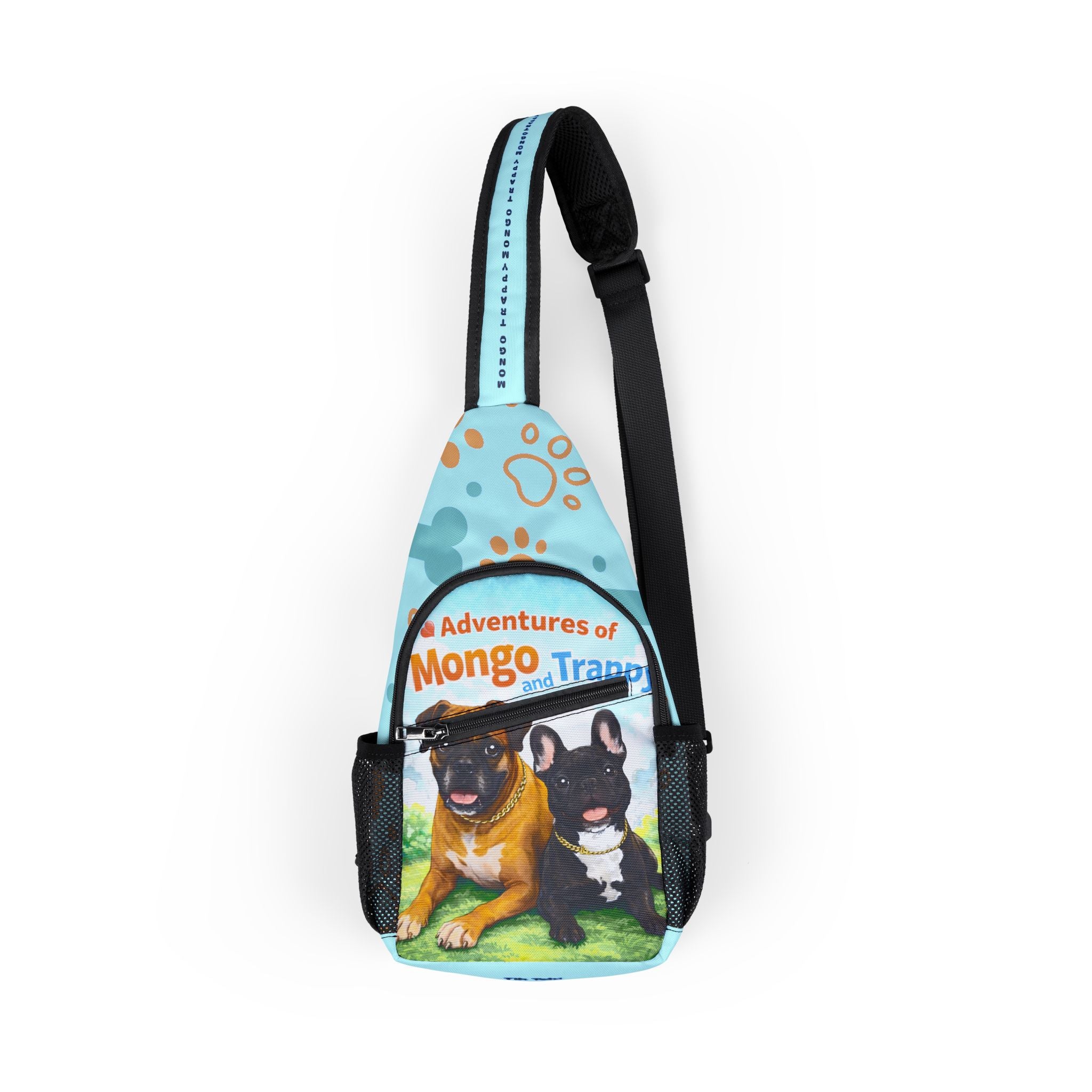 Adventures of Mongo French Bulldog Chest Bag | All-Over Print Sling Bag