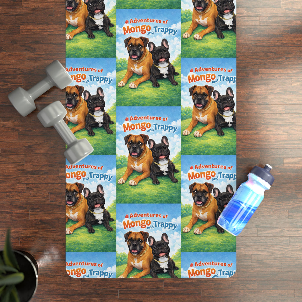 Rubber Yoga Mat — Colorful Dog Pattern "Mongo Trappy" Design