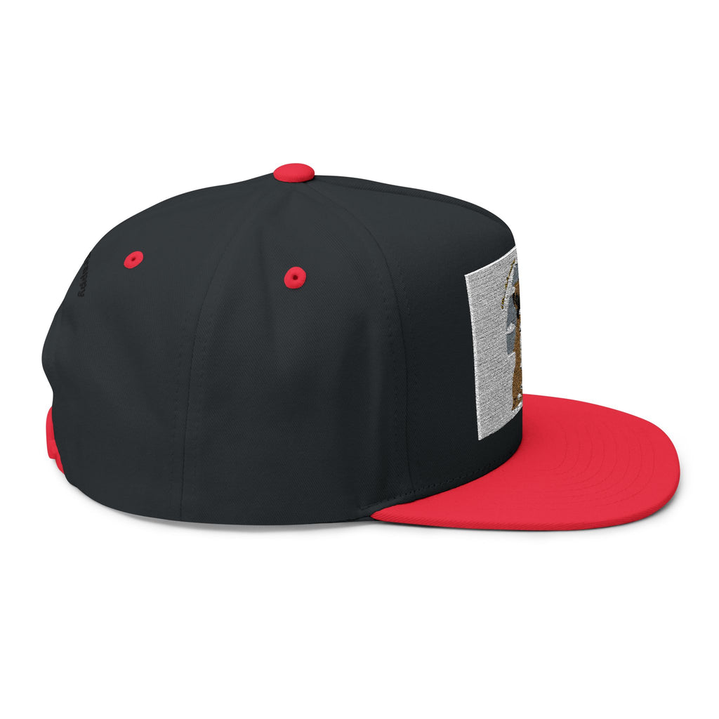 Embroidered Dog Duo Flat Bill Cap — "Mango & Troppy" Snapback
