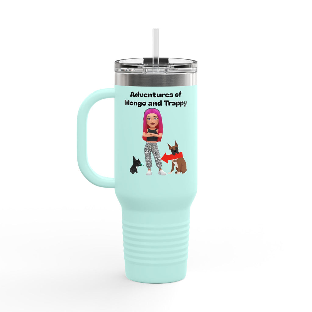 40oz Insulated Travel Mug — Adventures of Mongo and Trappy Personalized Pet & Owner Tumbler