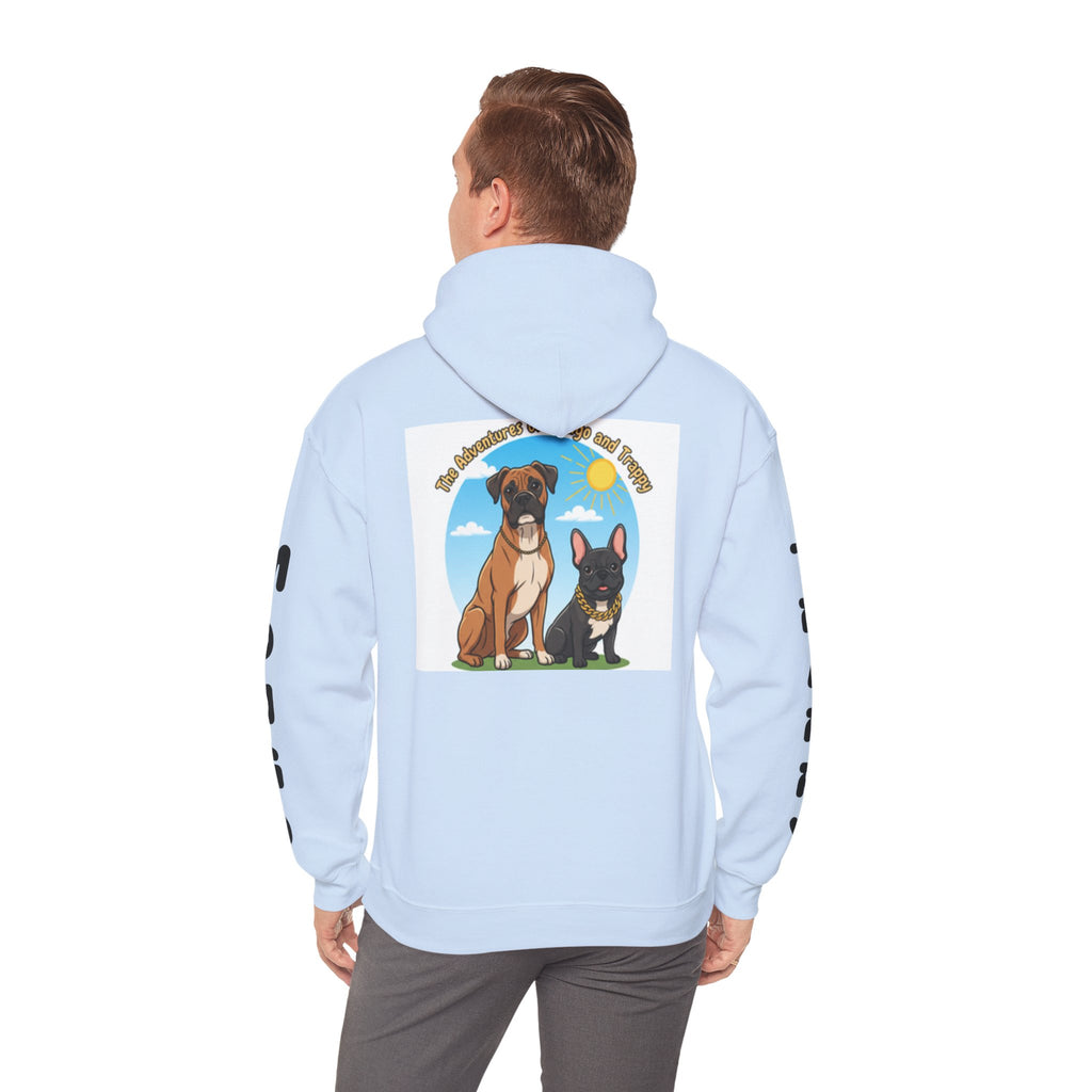 Dog Adventure Hoodie — "The Adventures of Mongo & Trappy" Graphic Hooded Sweatshirt