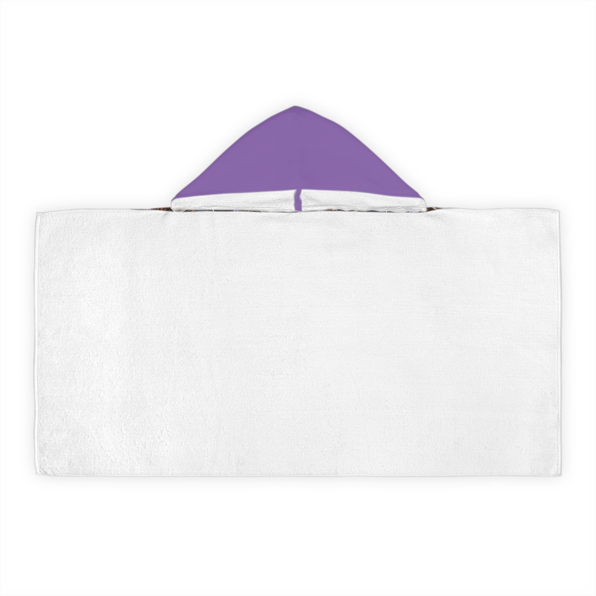 Kids Hooded Beach Towel — Cute French Bulldog Pattern on Purple