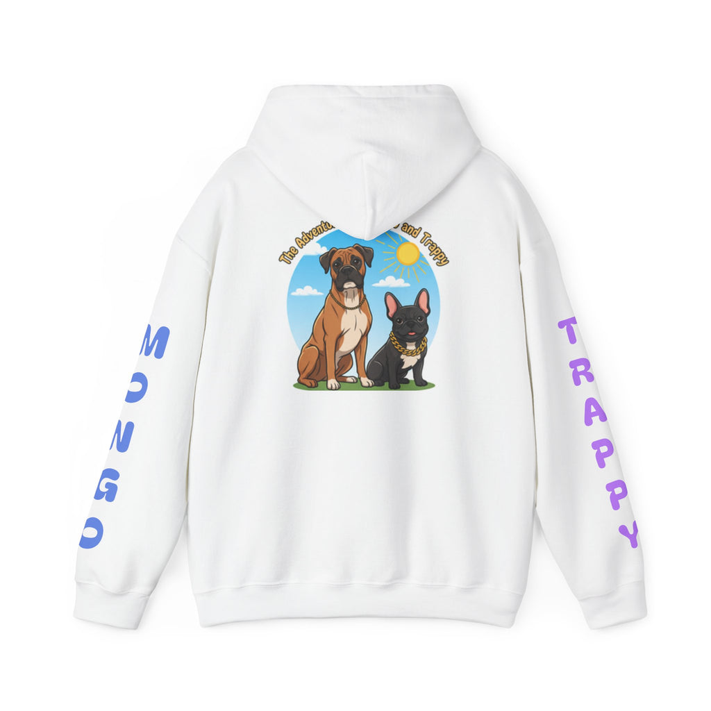 Dog Adventure Hoodie — "The Adventures of Mongo & Trappy" Graphic Hooded Sweatshirt
