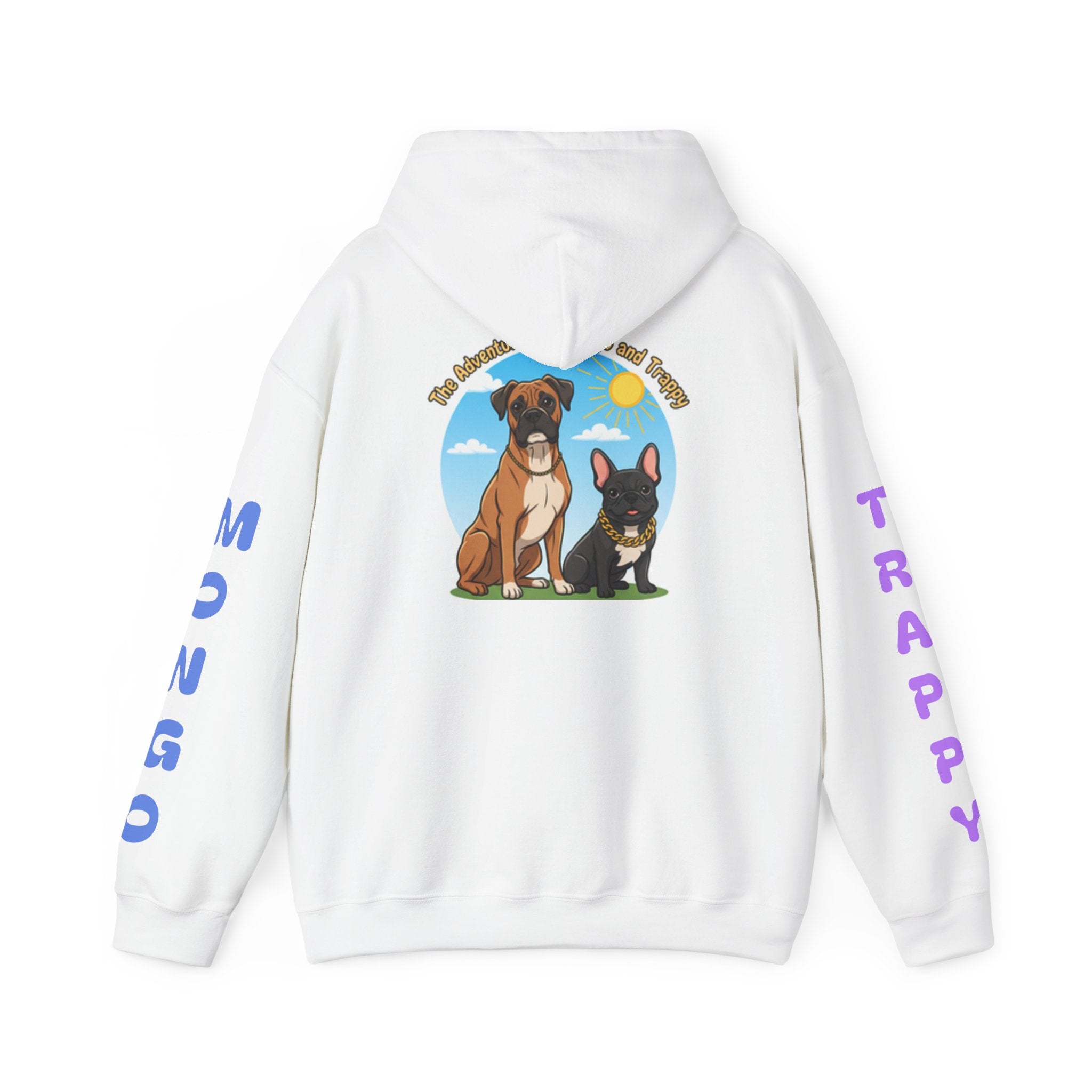 Dog Adventure Hoodie — "The Adventures of Mongo & Trappy" Graphic Hooded Sweatshirt