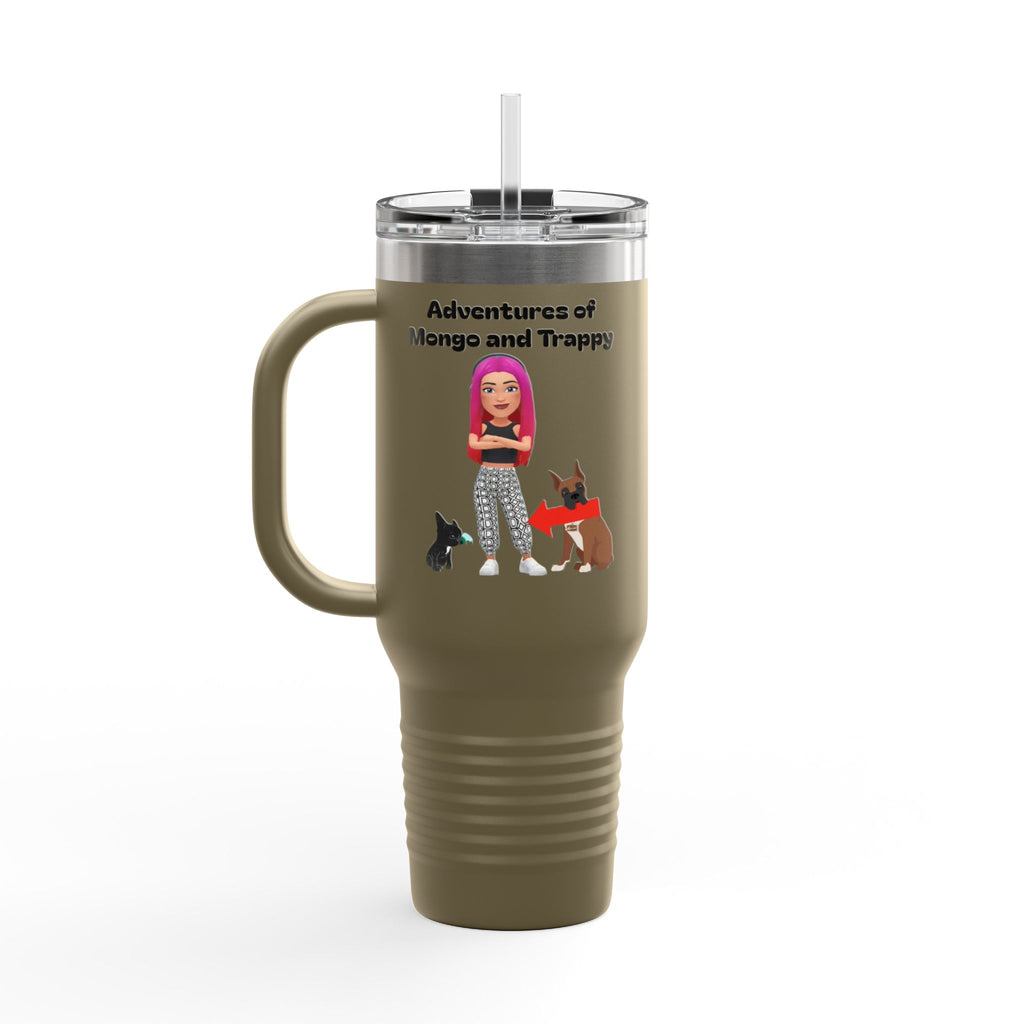 40oz Insulated Travel Mug — Adventures of Mongo and Trappy Personalized Pet & Owner Tumbler