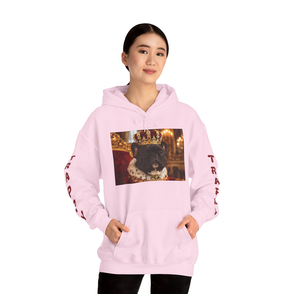 King Tuffy Crowned Dog Hoodie — Royal Dog Portrait Sweatshirt