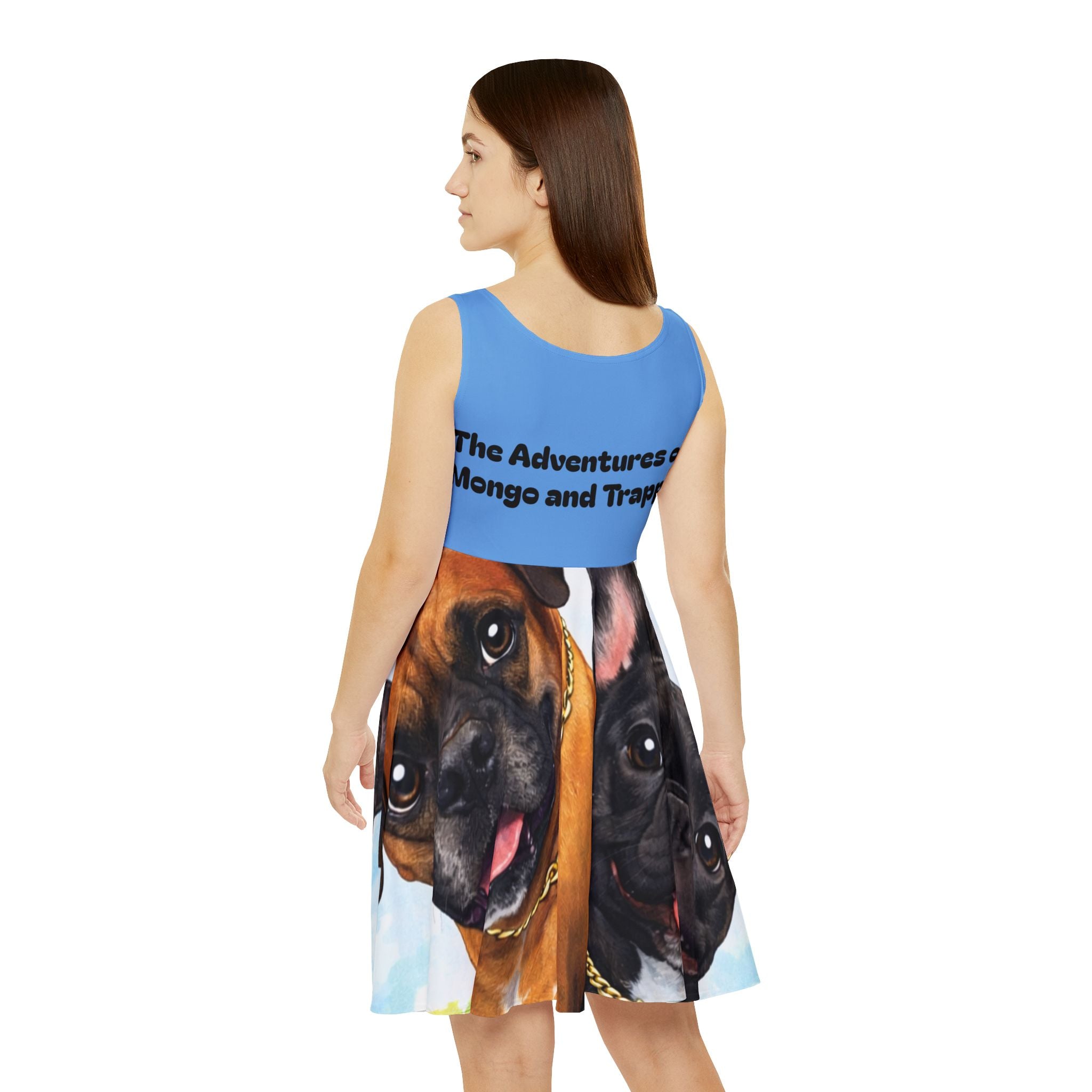 Women's Skater Dress — "The Adventures of Mongo and Trappy" Cute Dog Portrait AOP Dress