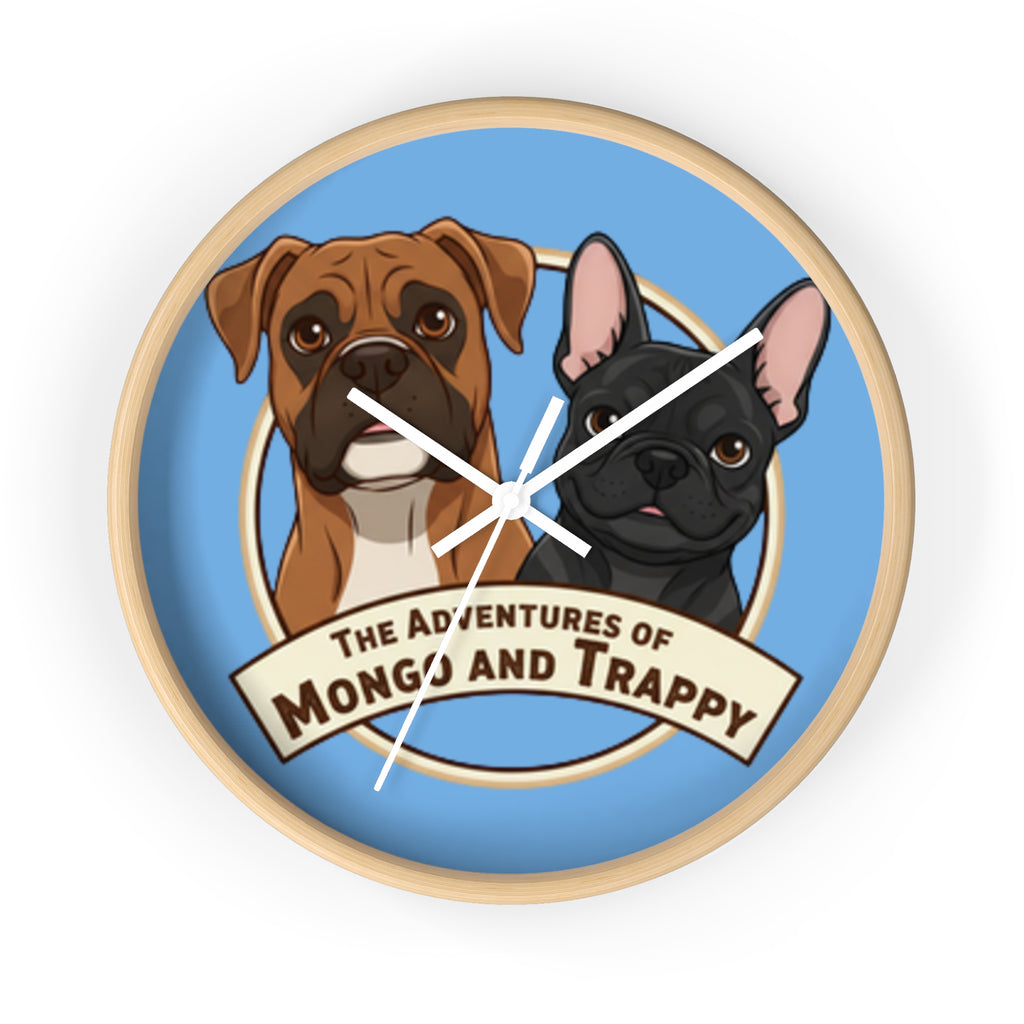 The Adventures of Mongo and Trappy Wall Clock — Cute Boxer & French Bulldog Pet Decor