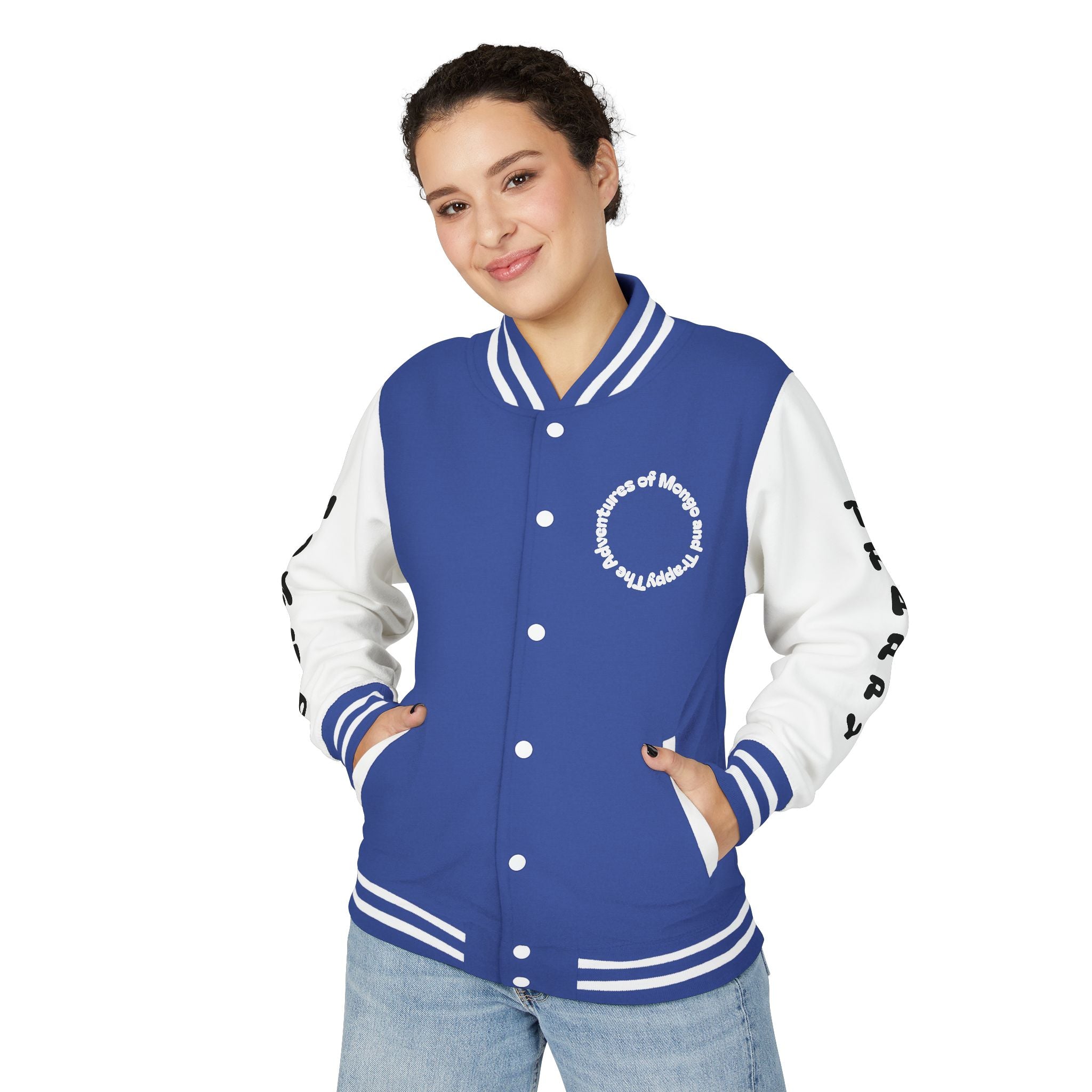 The Adventures of Mongo and Trappy Letterman Jacket | Dog Portrait Varsity Jacket