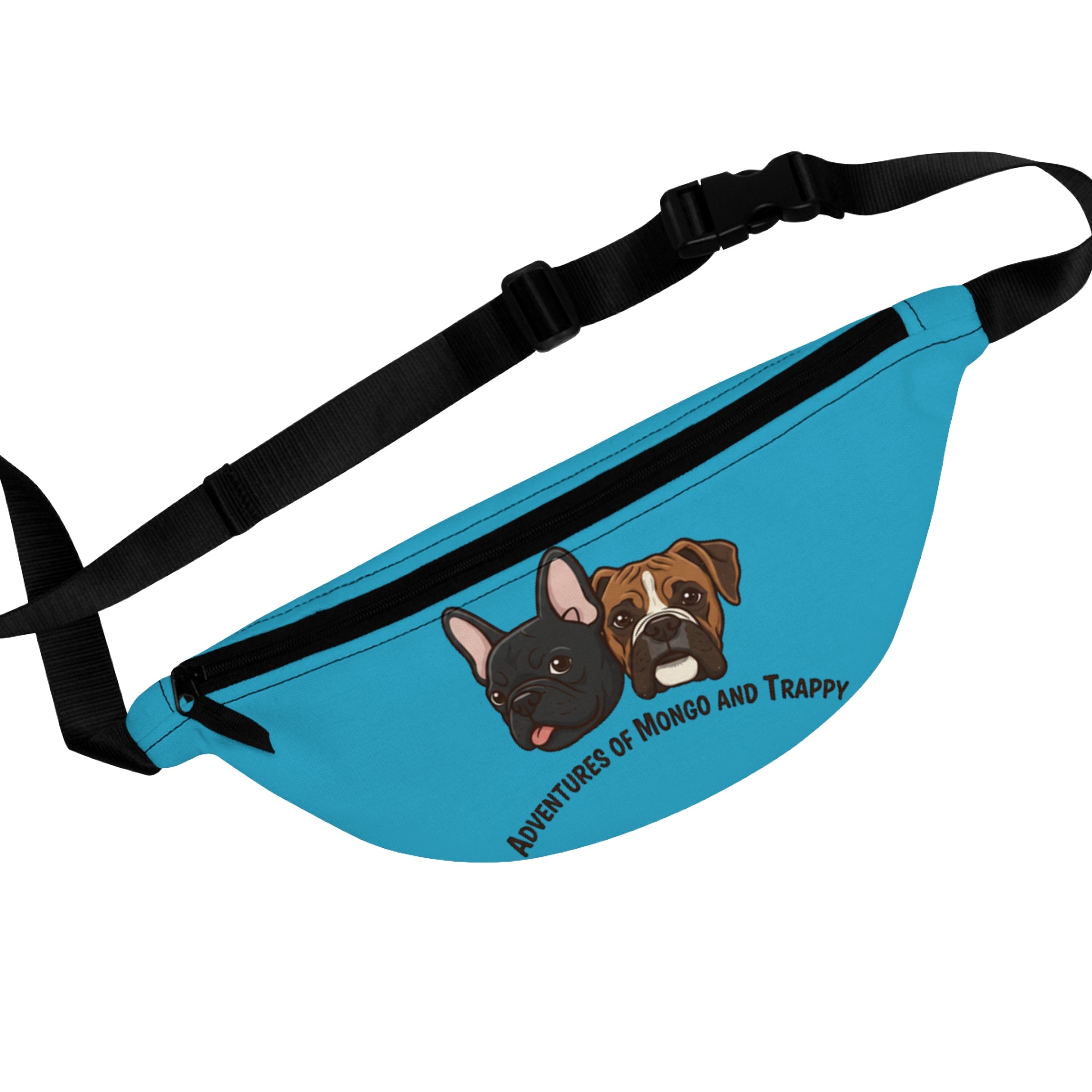 Fanny Pack — "Adventures of Mongo and Trappy" Blue Dog Face Waist Bag