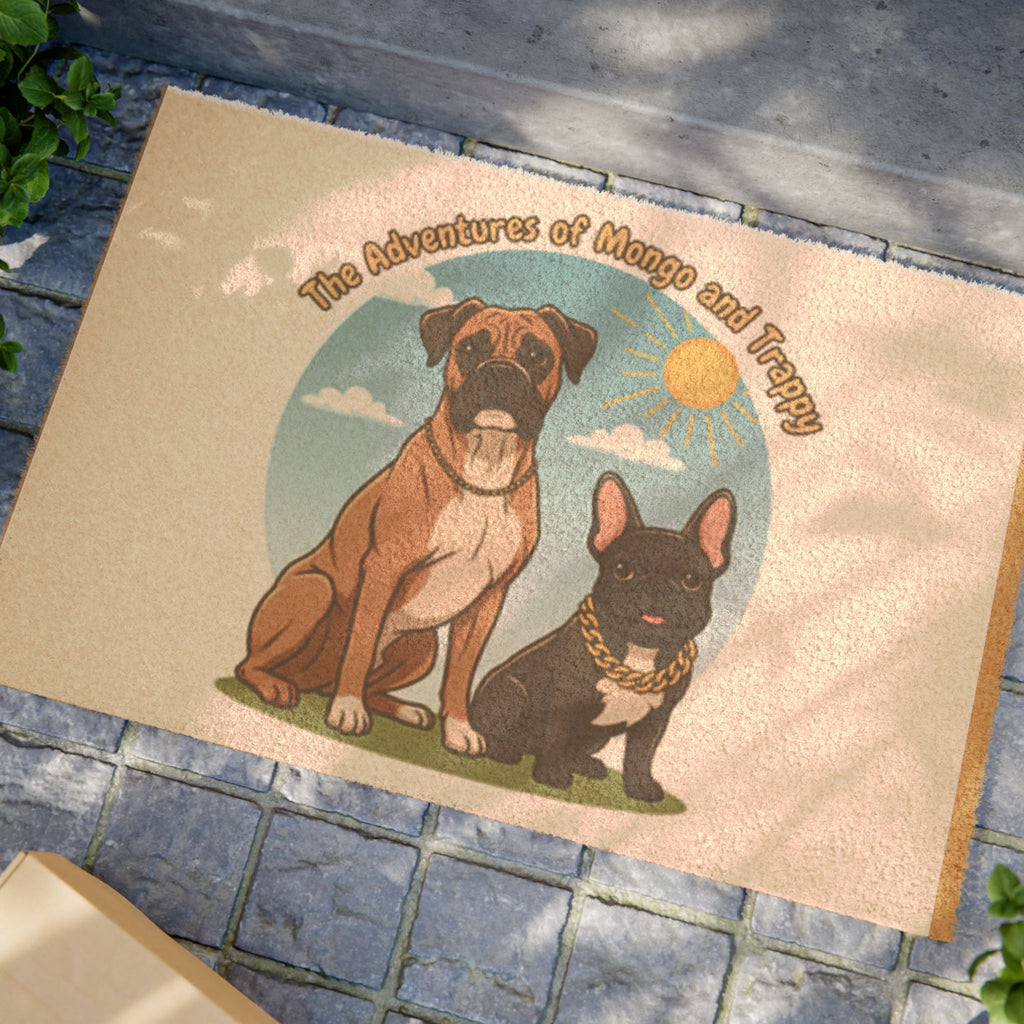 Doormat — 'The Adventures of Mongo and Treppy' Personalized Dog Welcome Mat