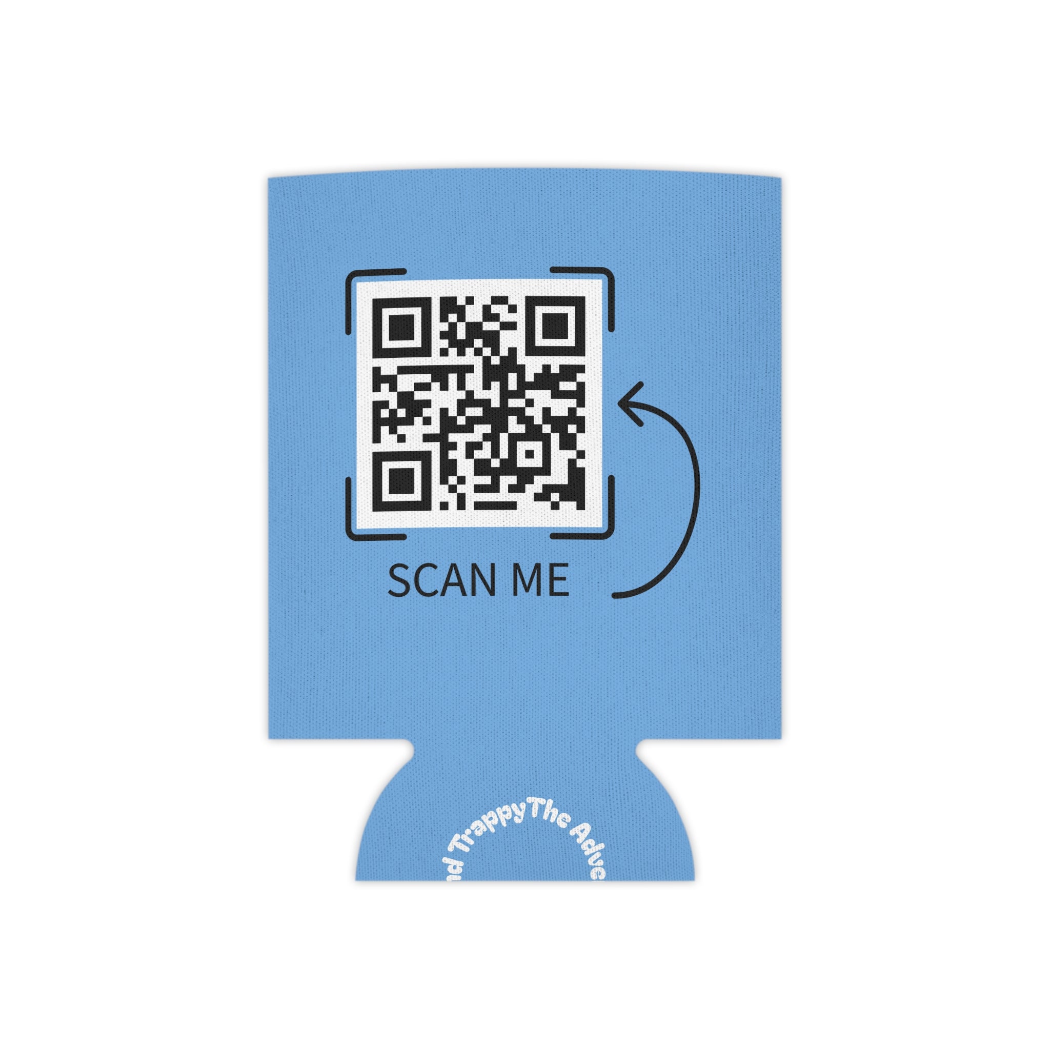 Can Cooler — 'Adventures of Mongo and Trappy' Book Cover Design with QR Code