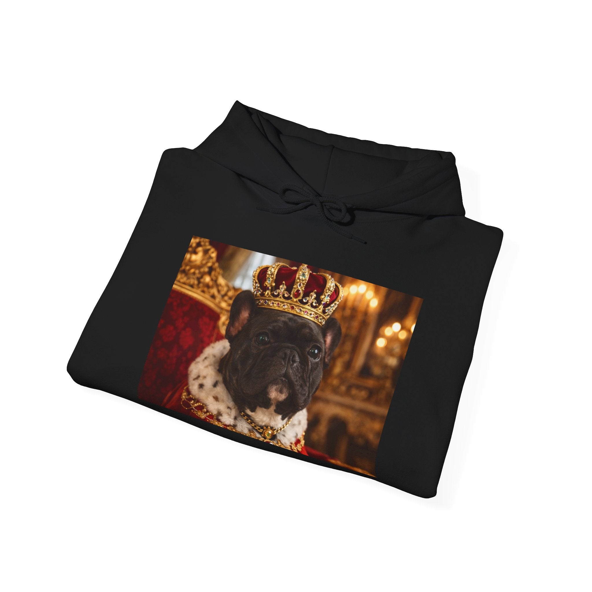 King Tuffy Crowned Dog Hoodie — Royal Dog Portrait Sweatshirt
