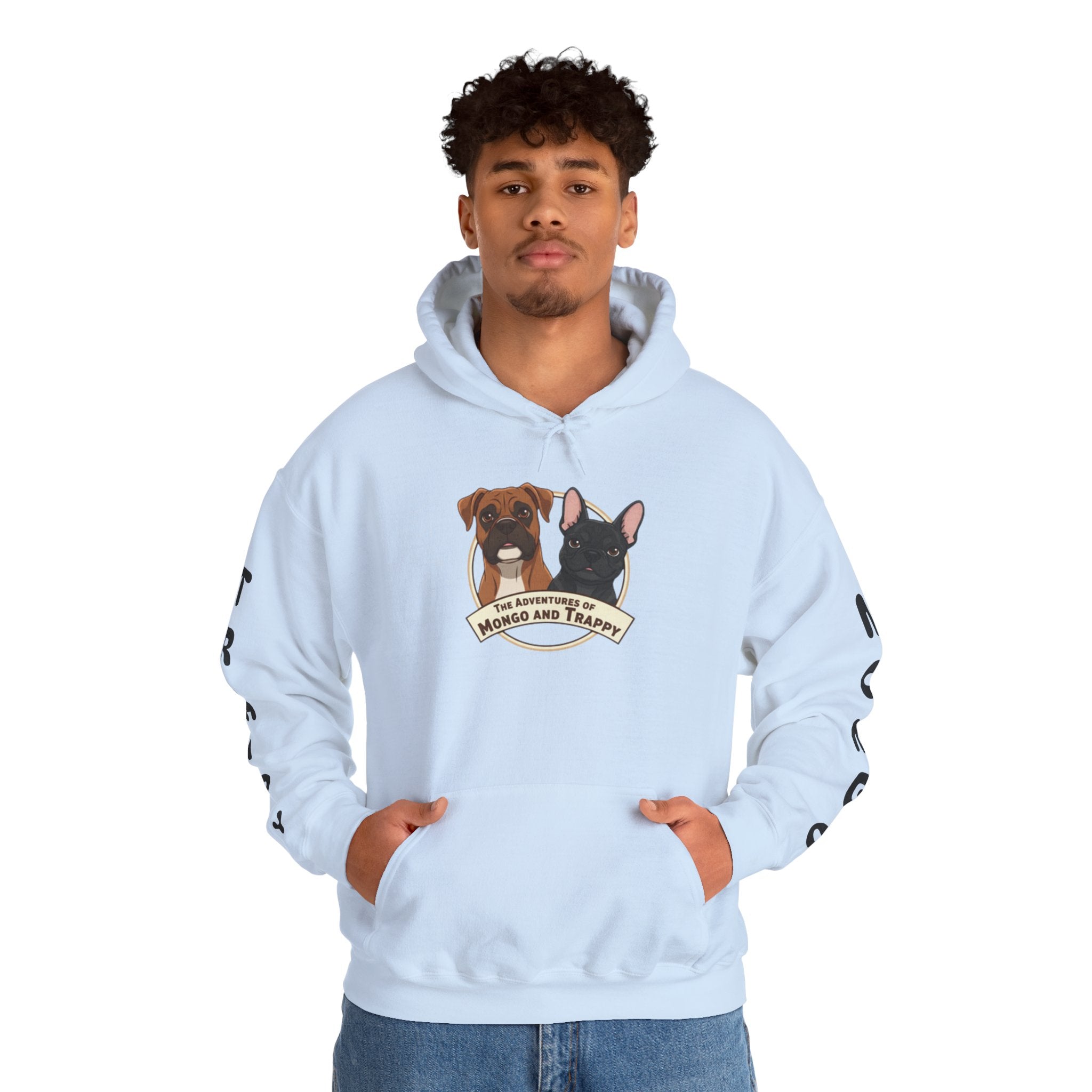 Dog Duo Hoodie — "Mongo and Trappy" Portrait Hoodie with QR Code