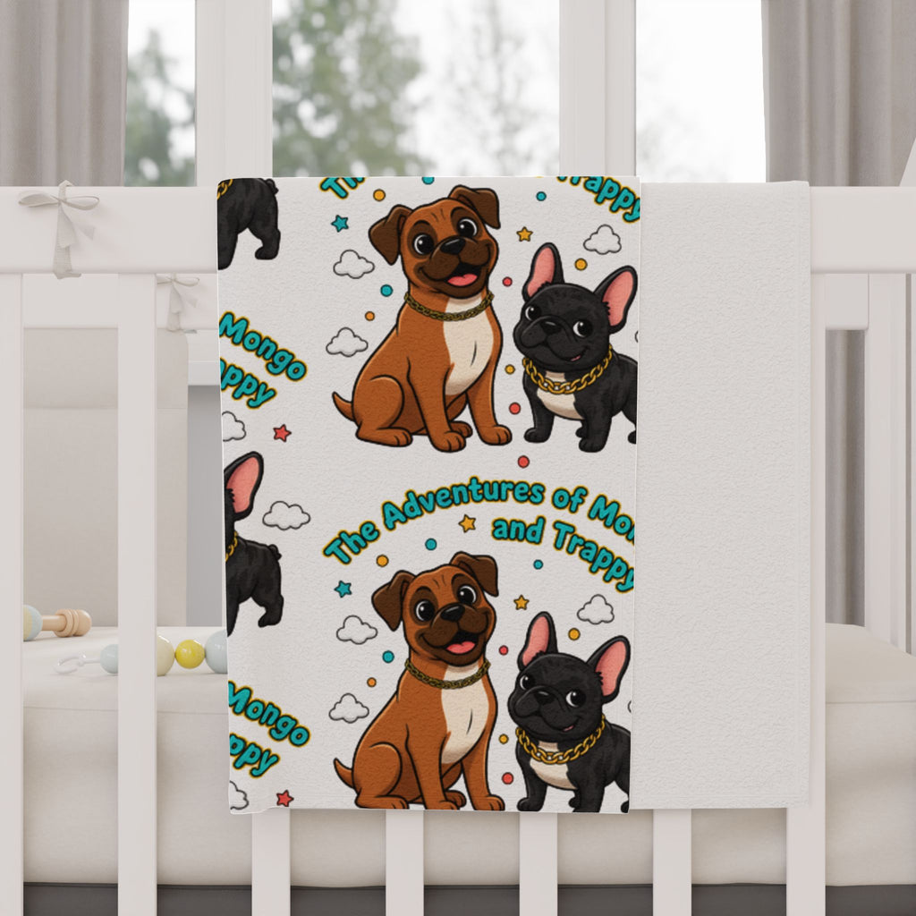 Toddler Blanket — Cute Cartoon Boxer & French Bulldog Pattern