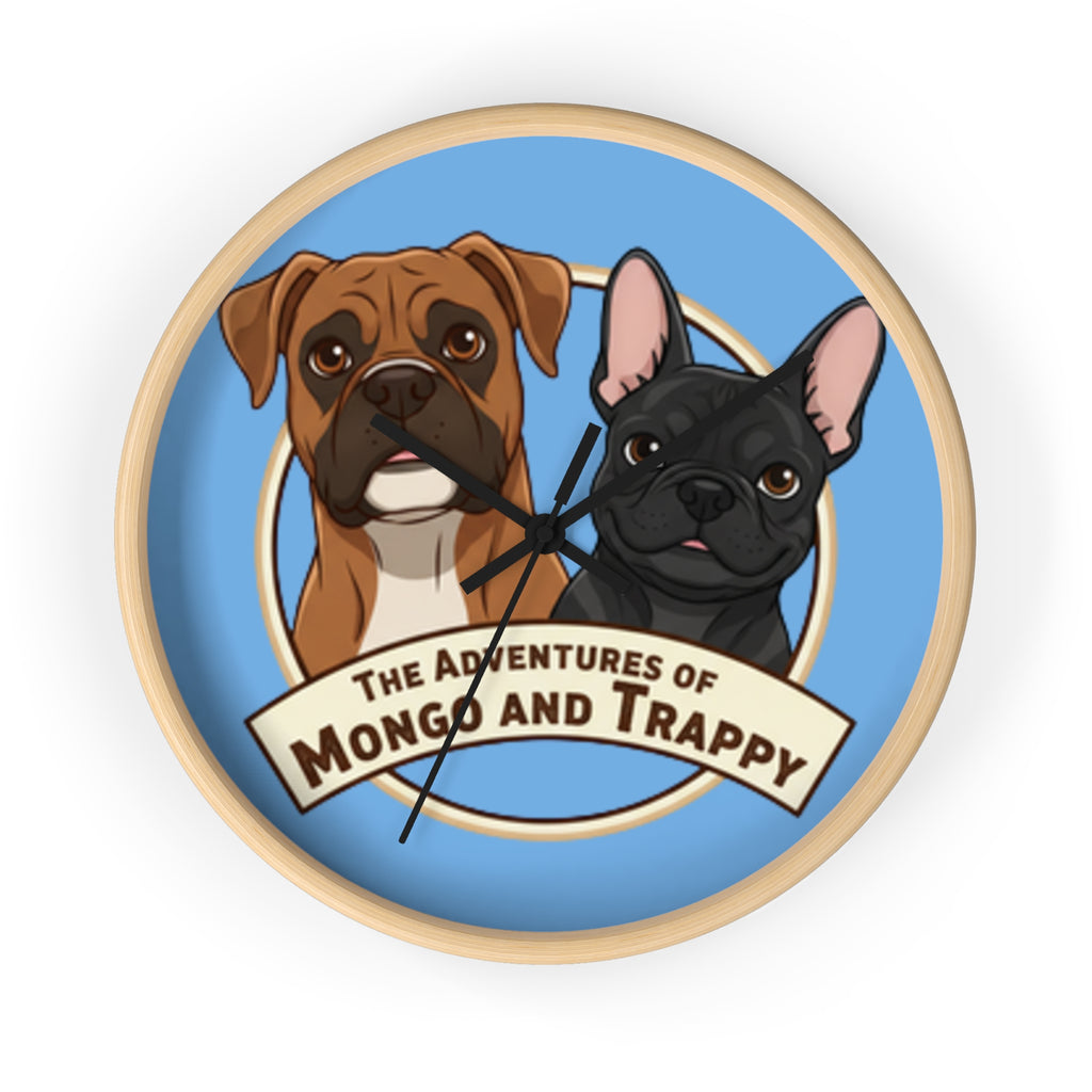 The Adventures of Mongo and Trappy Wall Clock — Cute Boxer & French Bulldog Pet Decor