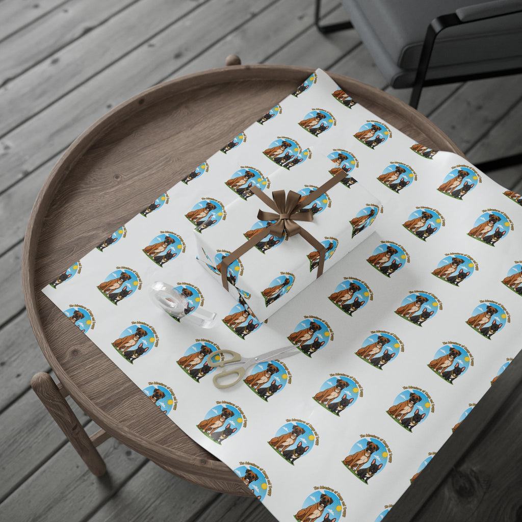 Gift Wrap Paper — Cute Dog Pattern with 'Dog Mom' Design