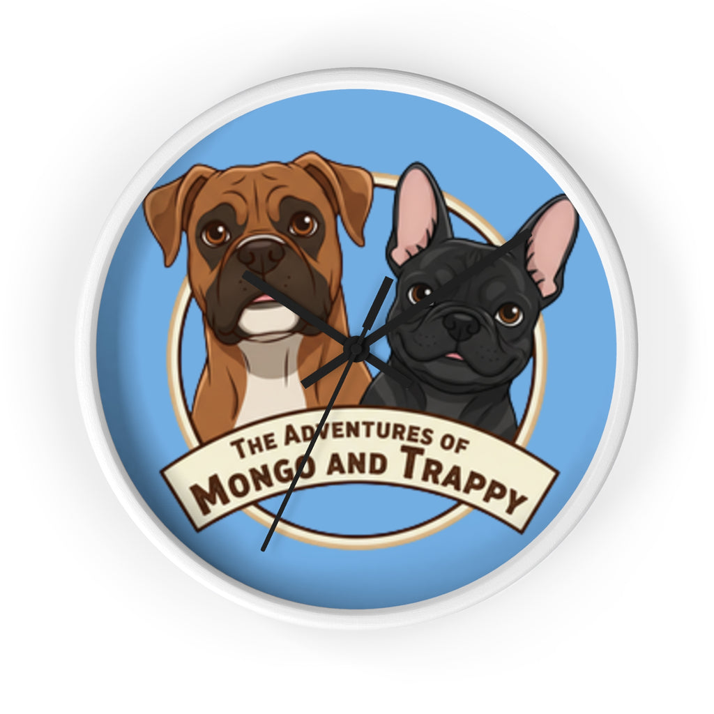 The Adventures of Mongo and Trappy Wall Clock — Cute Boxer & French Bulldog Pet Decor