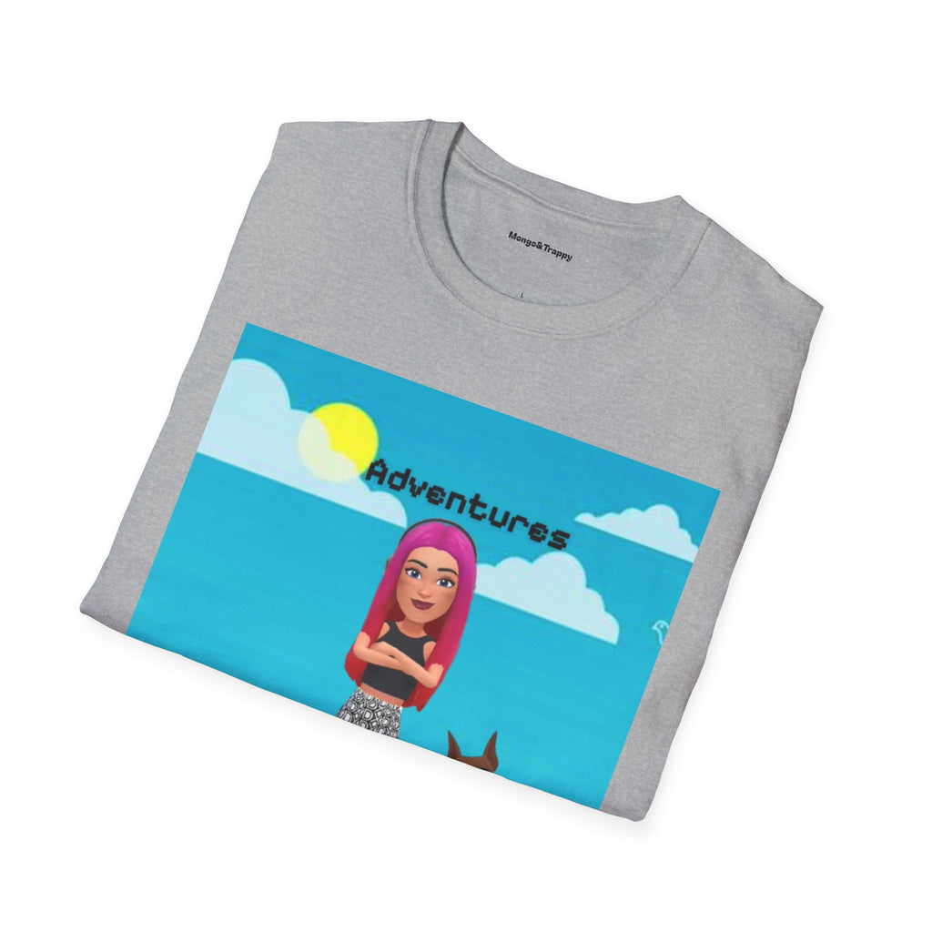 Adventure Graphic T-Shirt — “Adventures of Mongo & Trappy” with Back QR Code