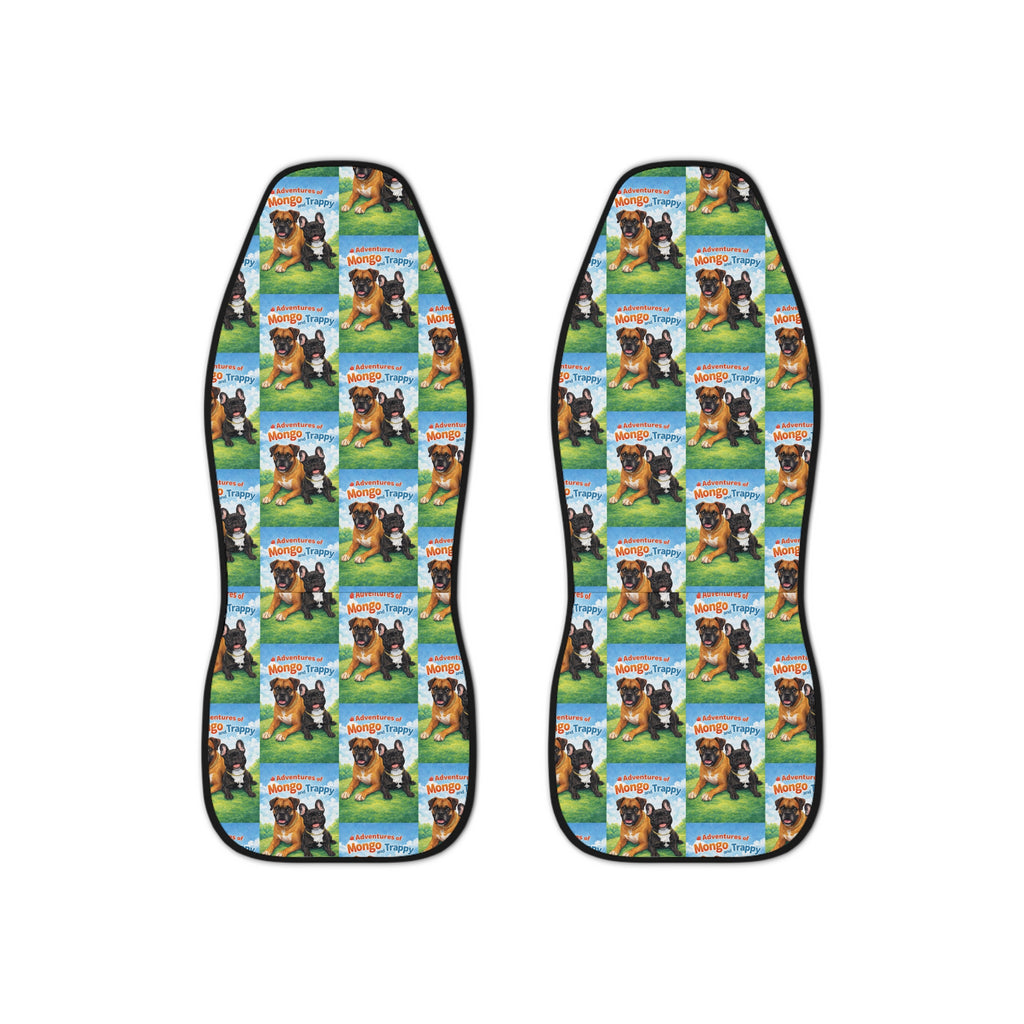Adventures Pattern Car Seat Covers — Cute Dog Print Auto Seat Protectors