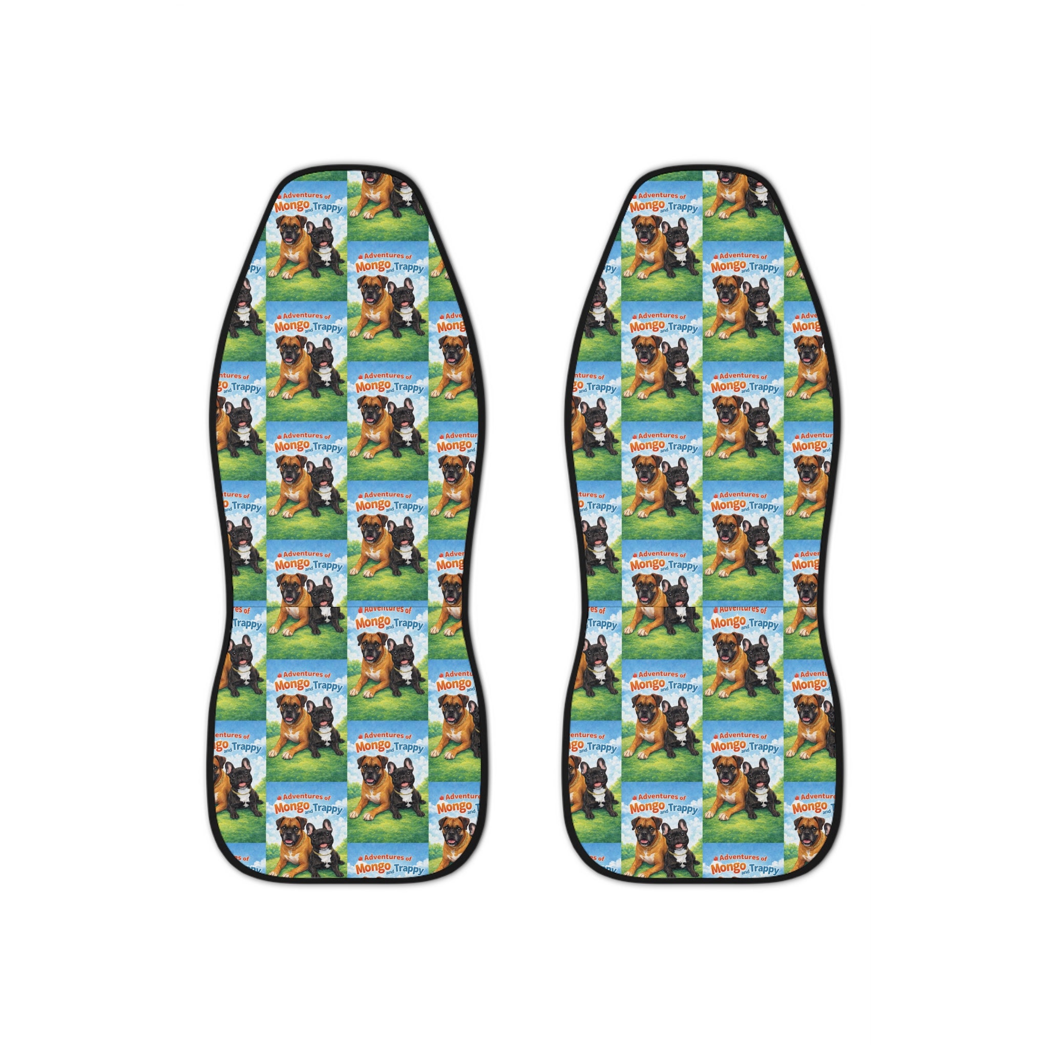 Adventures Pattern Car Seat Covers — Cute Dog Print Auto Seat Protectors