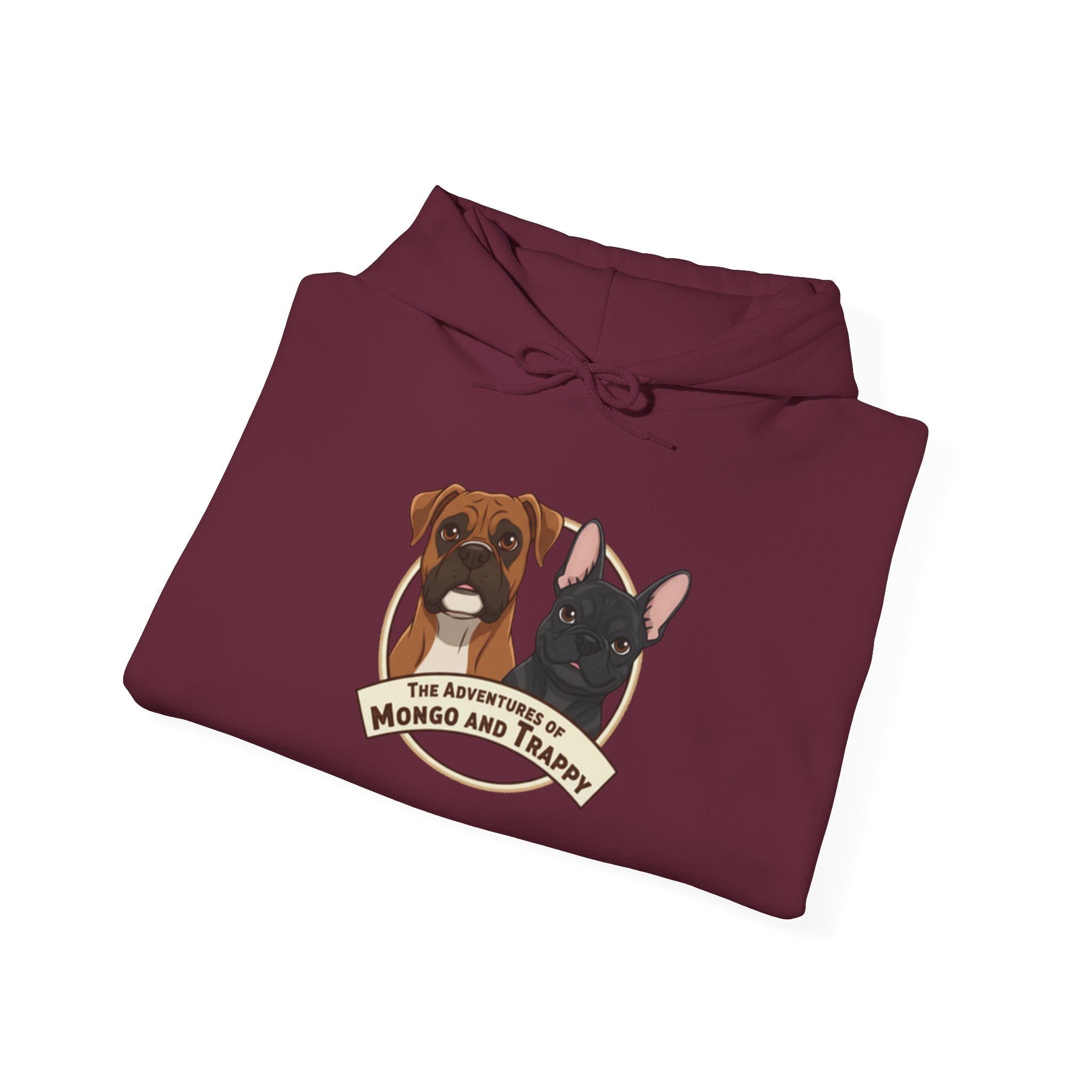 Dog Duo Hoodie — "Mongo and Trappy" Portrait Hoodie with QR Code