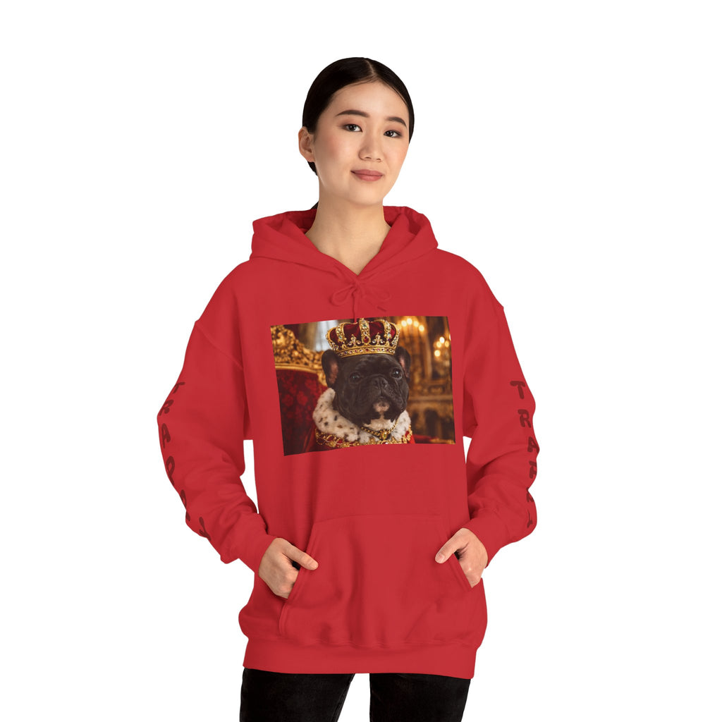 King Tuffy Crowned Dog Hoodie — Royal Dog Portrait Sweatshirt