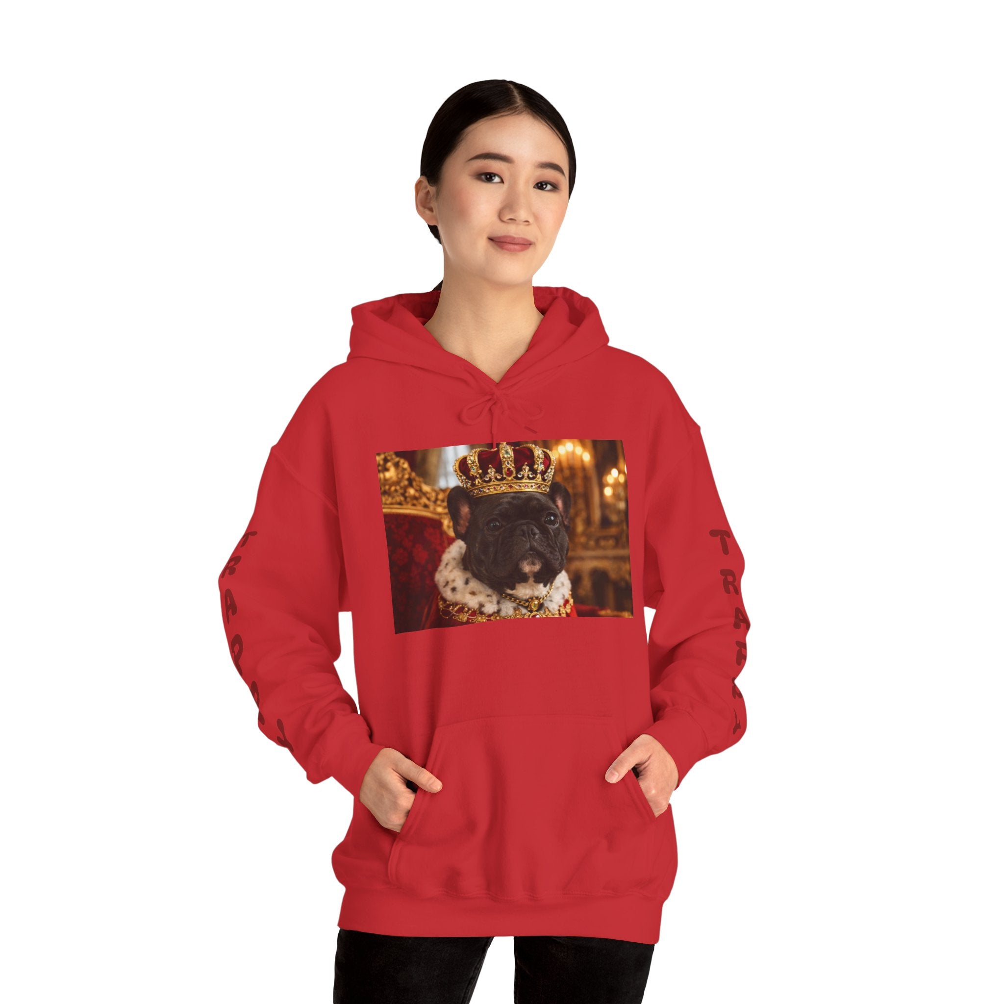 King Tuffy Crowned Dog Hoodie — Royal Dog Portrait Sweatshirt