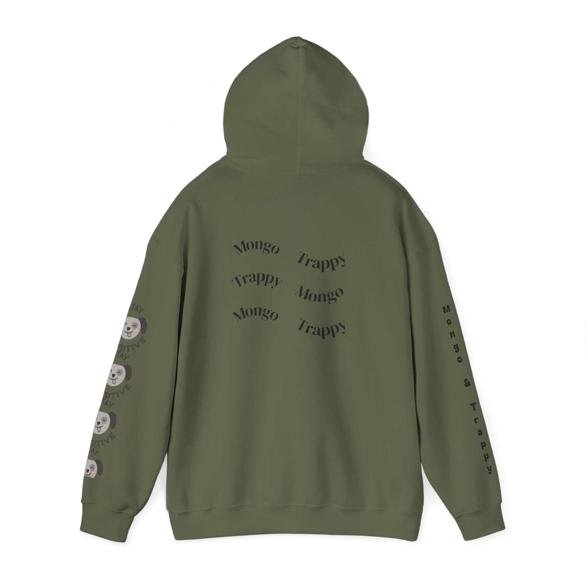 Stay Pawsitive Mongo and Trappy Dog Portrait Hoodie