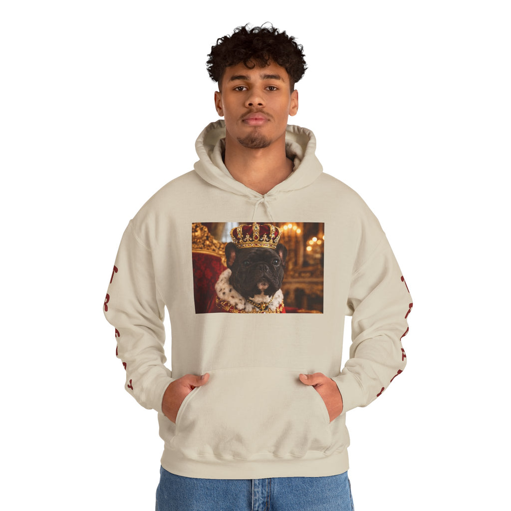 King Tuffy Crowned Dog Hoodie — Royal Dog Portrait Sweatshirt