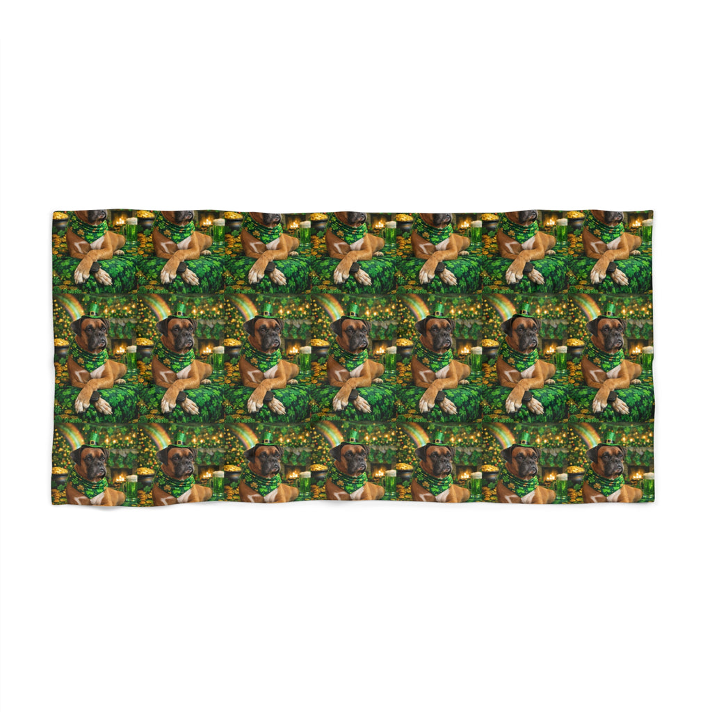 St Patricks Day Mongo Pattern Beach Towel