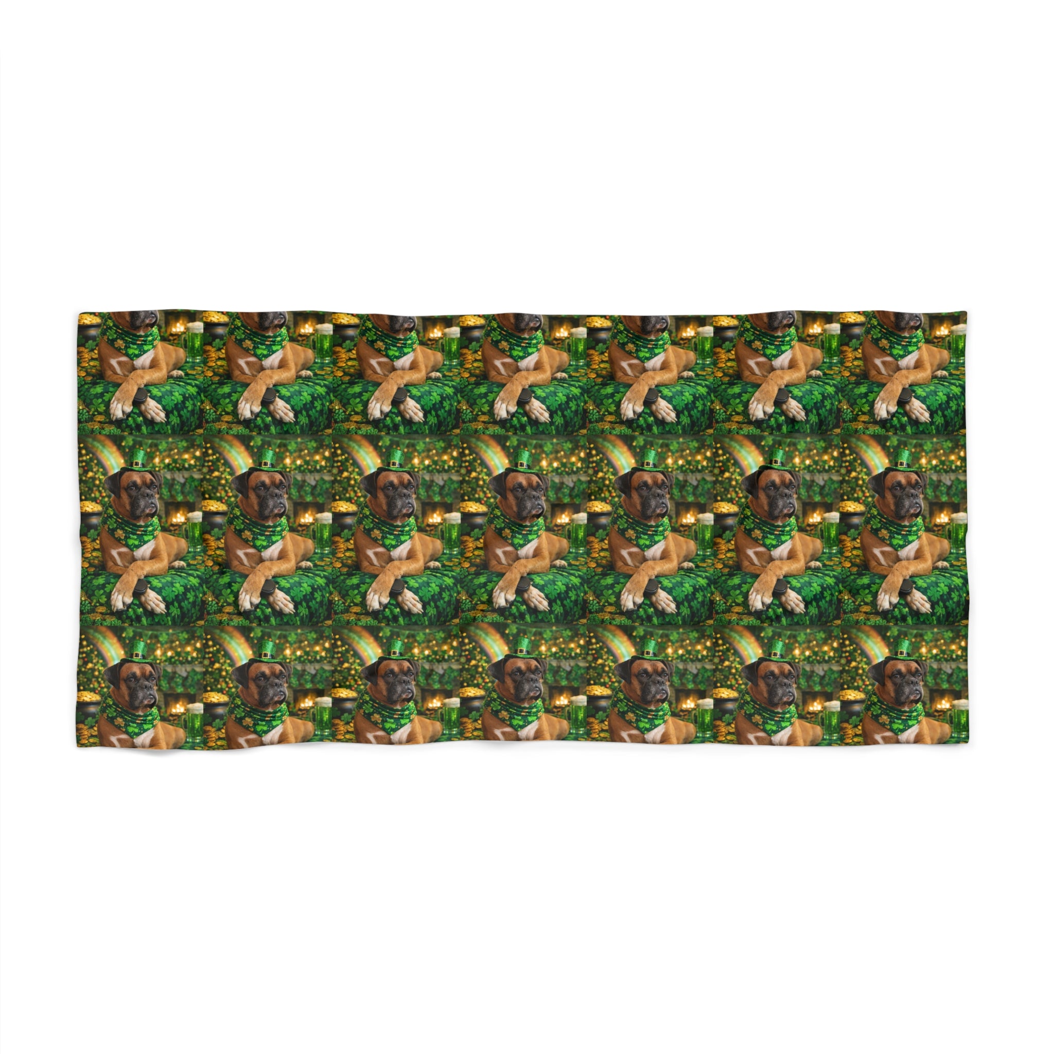 St Patricks Day Mongo Pattern Beach Towel